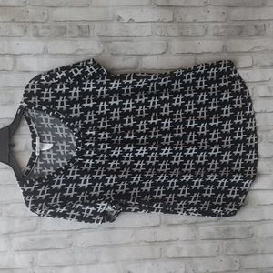 EMILY STACY Tic Tac Toe Design Blouse, Size 1X
